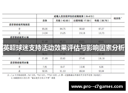 英超球迷支持活动效果评估与影响因素分析
